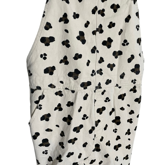 Entro Boutique Animal Print Spotted Overall Dress Raw Hem Small - Picture 4 of 6
